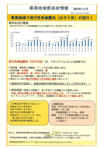臨時県南地域感染症情報【流行性角結膜炎】